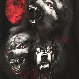VINTAGE 3 POSSESED WOLVES SCREAMING AT THE BLOOD M